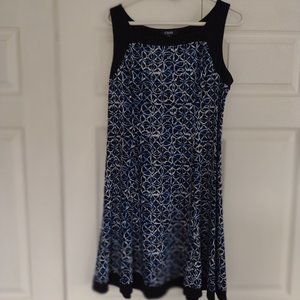 Like New Navy Blue & White Dress